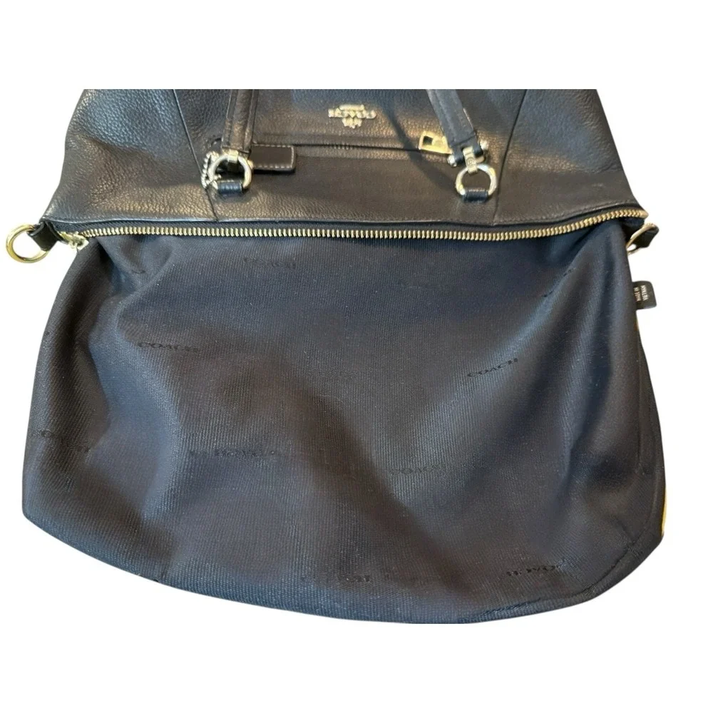 Coach Prairie Satchel Black Soft Pebbled Leather Shoulder Crossbody Bag Purse